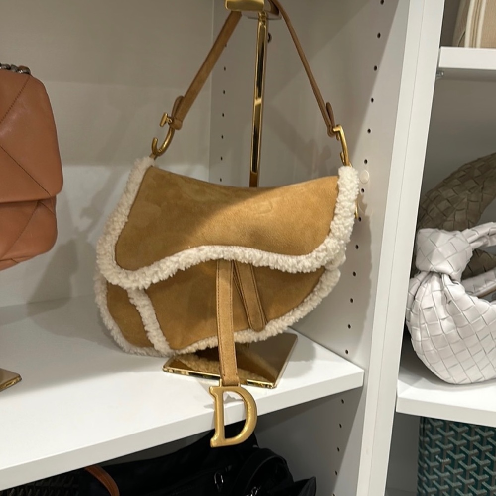 Dior shearling saddle bag